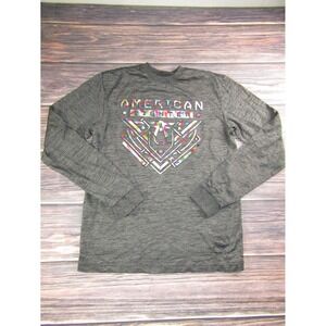 American Fighter Mens Medium Gray LS Training T Shirt UFC MMA Workout Gym